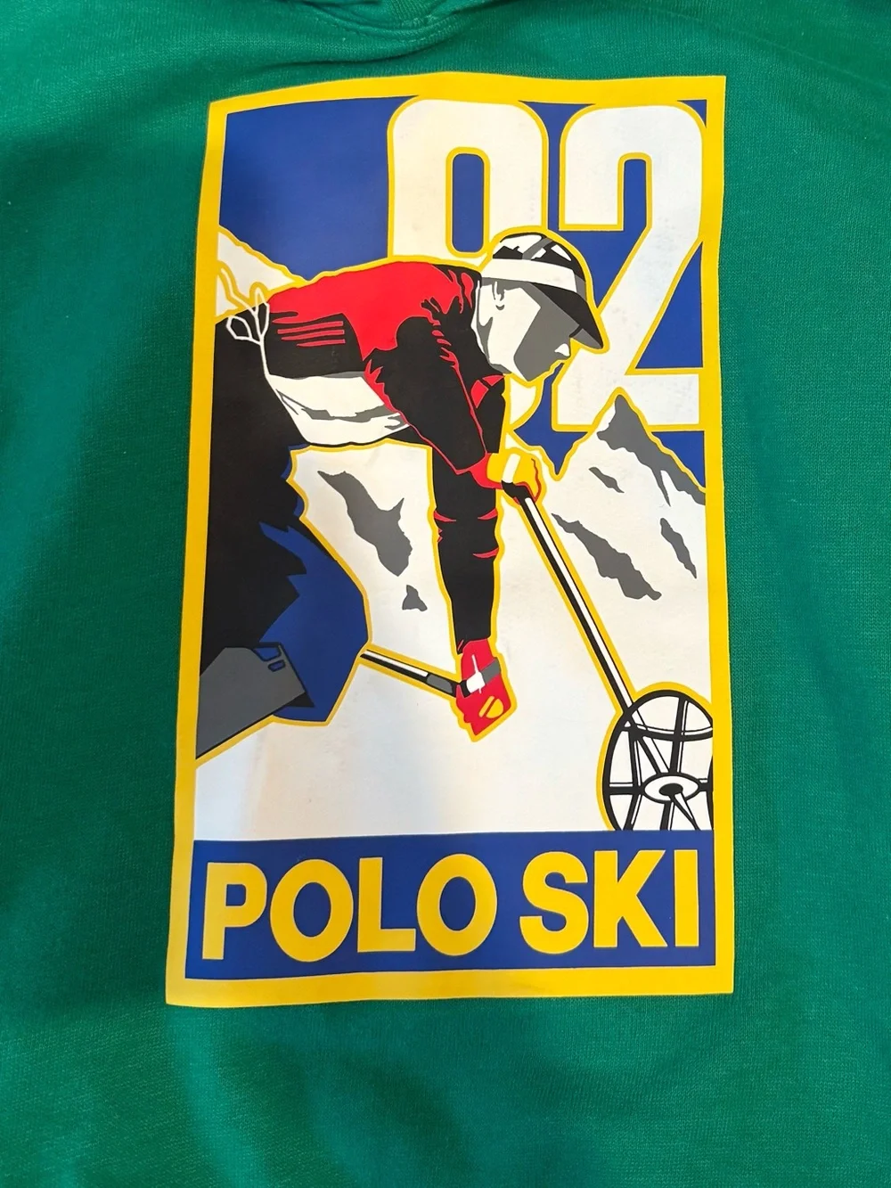 Boys Polo by Ralph Lauren Green Polo 92 Ski Fleece lined Hoodie w/Side Pockets